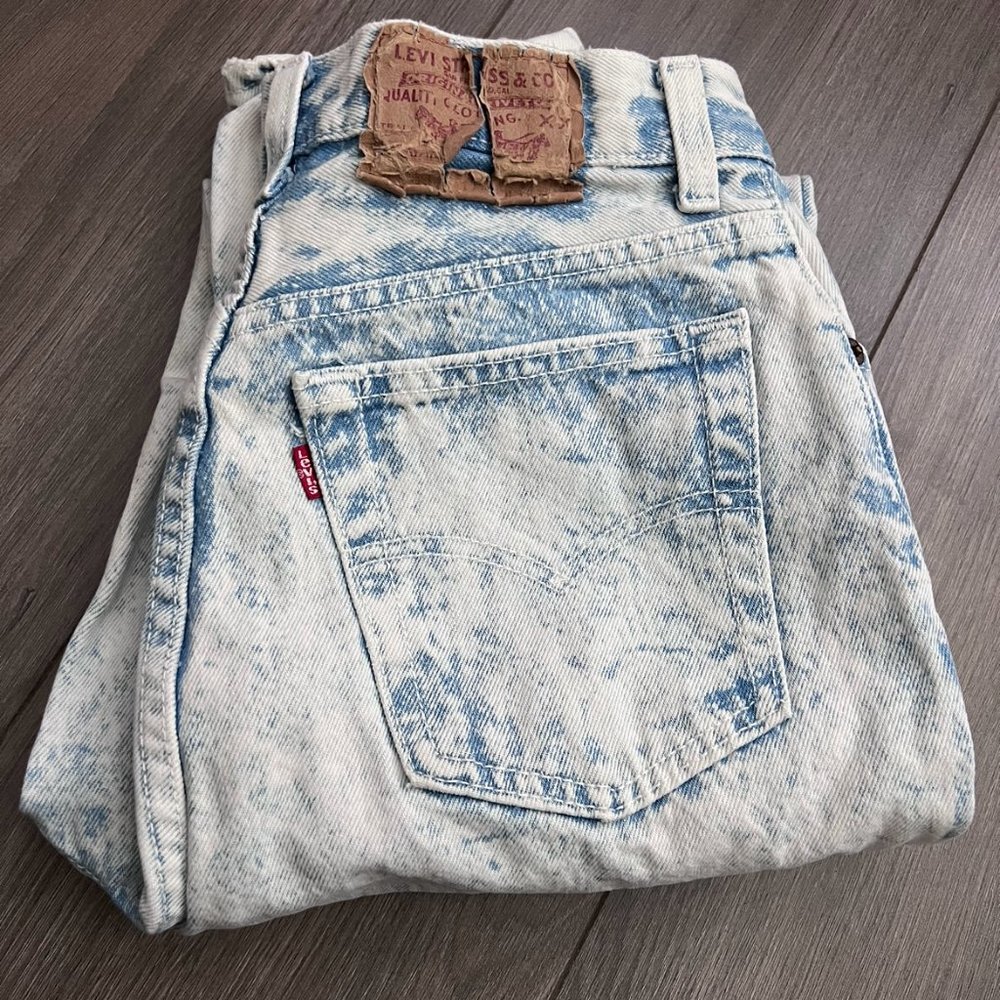 Levi's Blue and White Straight Leg Jeans